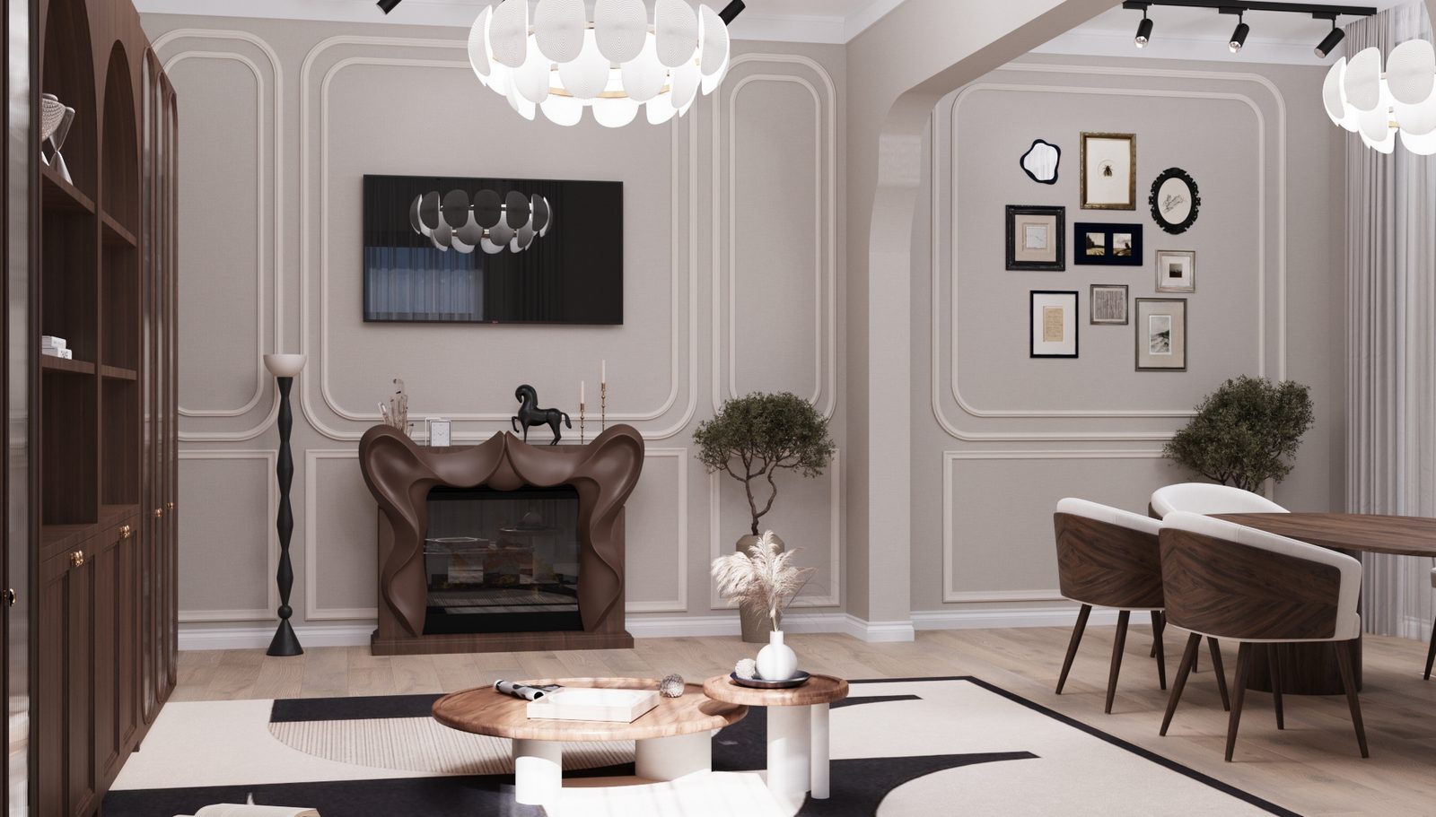 Modern Apartment — Living room, view 1