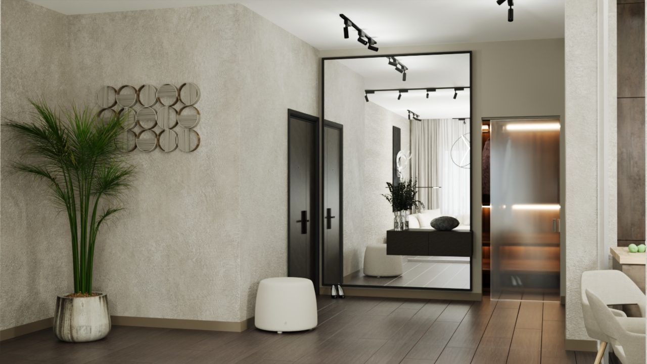 Spacial Redesign — Living room & balcony, view 2
